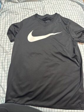 Nike Black Short-Sleeve Tee with White Swoosh